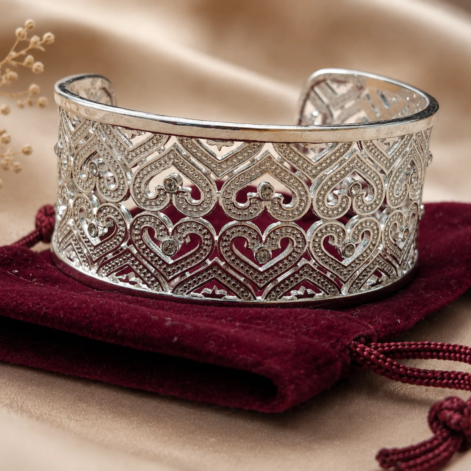 Sterling Silver Heart Cuff Bracelet campaign