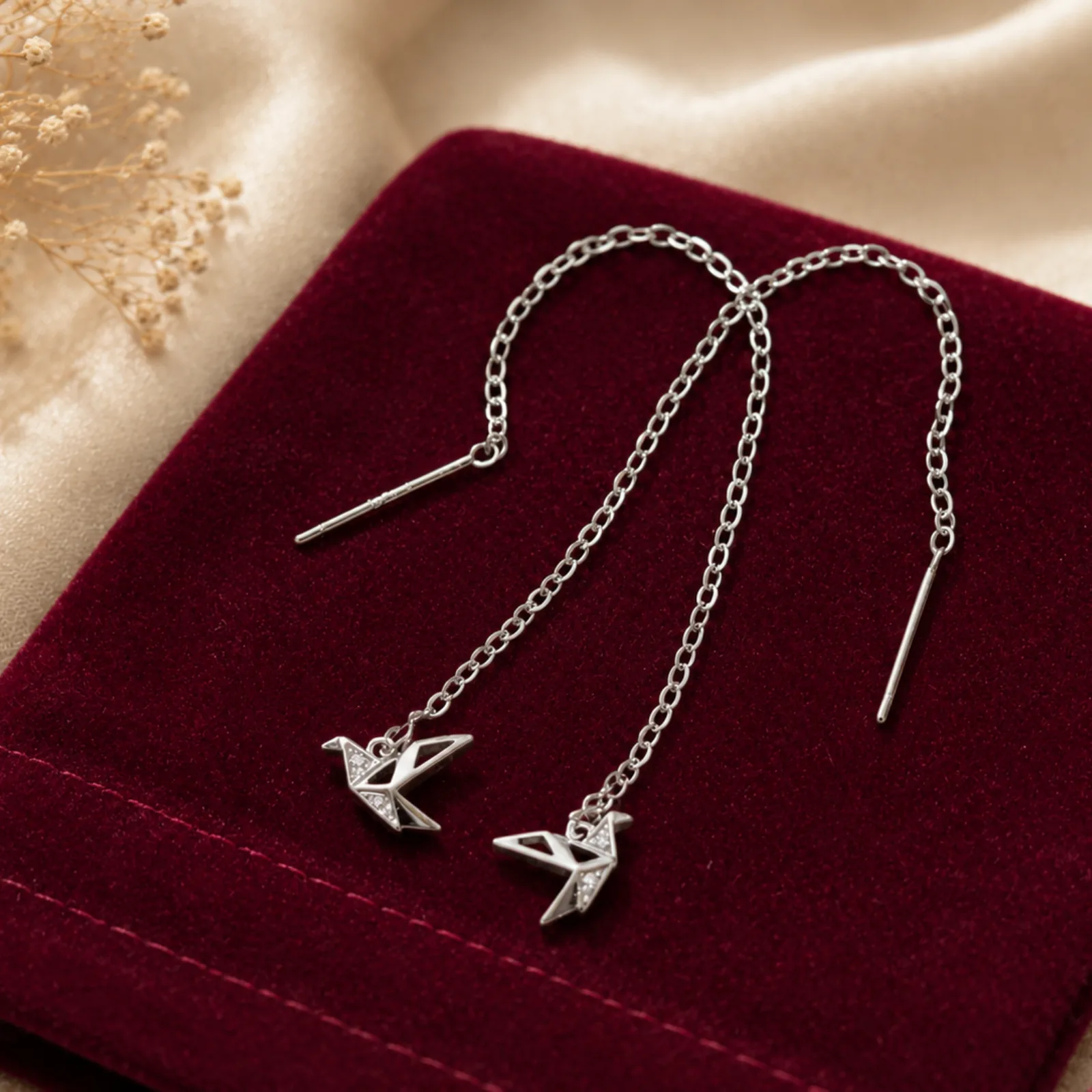 Origami Bird Threader Earrings campaign