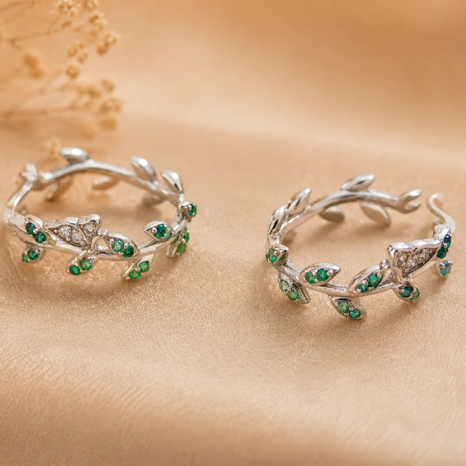 Leaf Vine Hoop Earrings