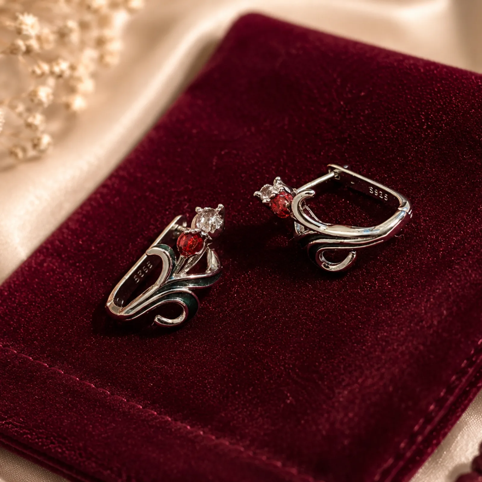 Ruby Vine Hoops
