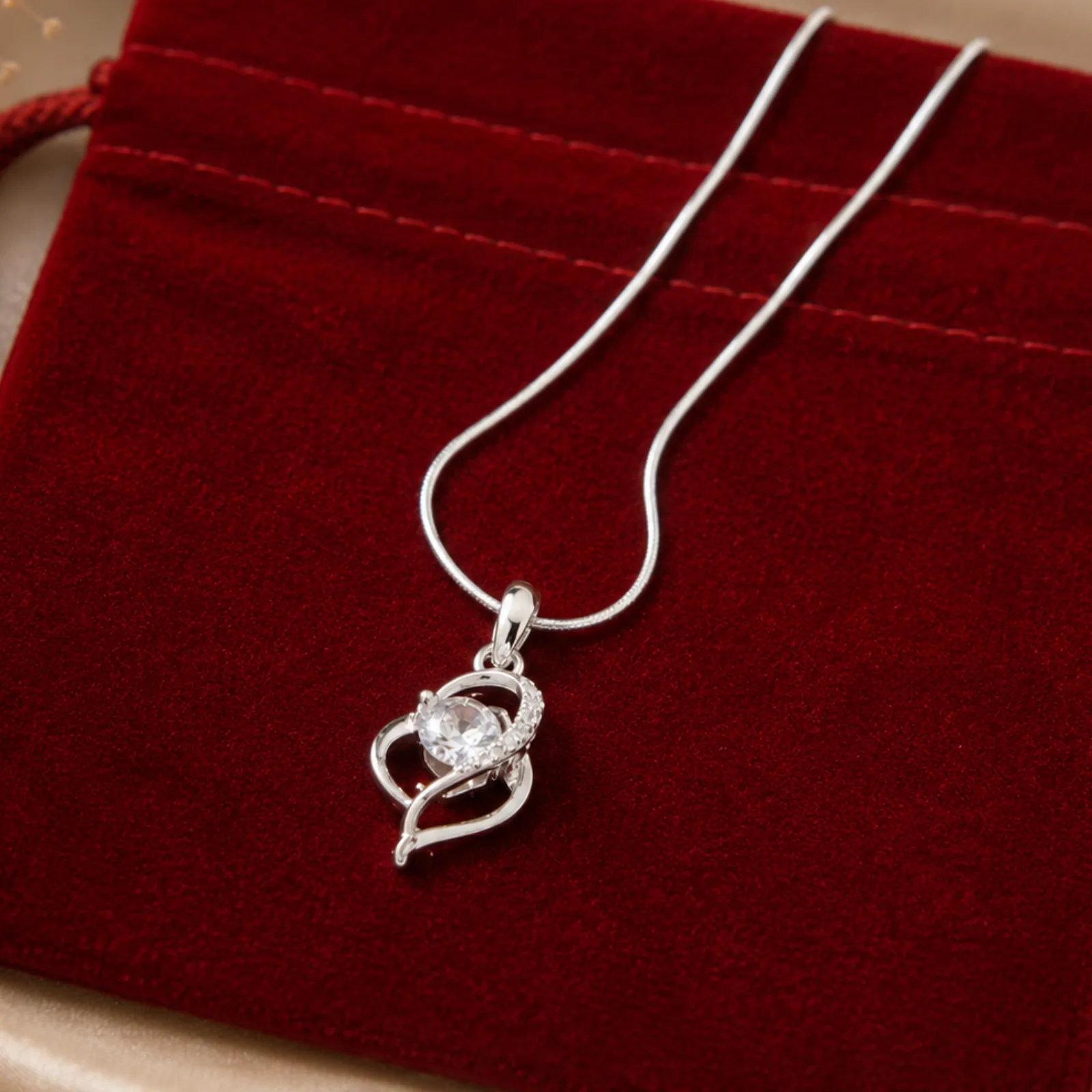 Sterling Silver Heart Shaped Pendant Necklace campaign