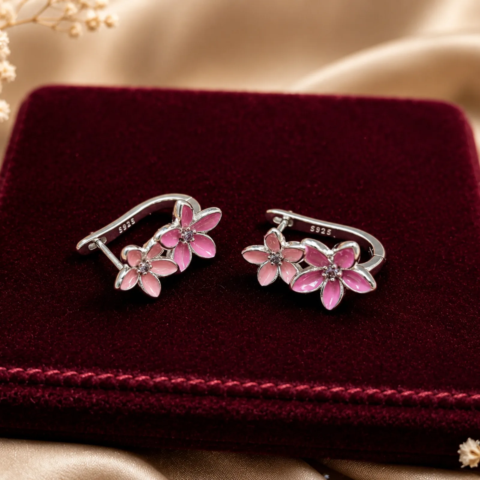 Blossom Pink Hoop Earrings