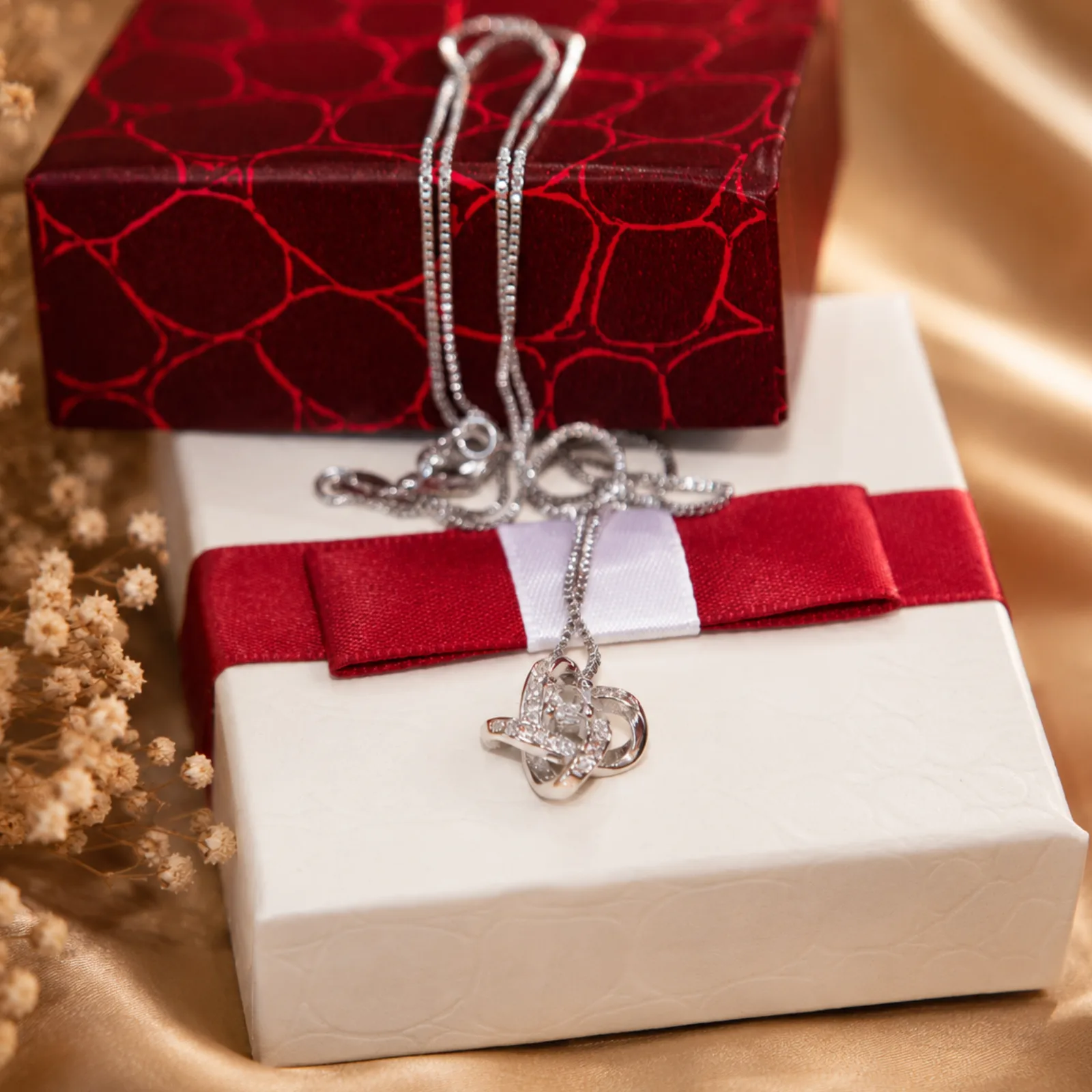 Crystal Clover Pendant Necklace