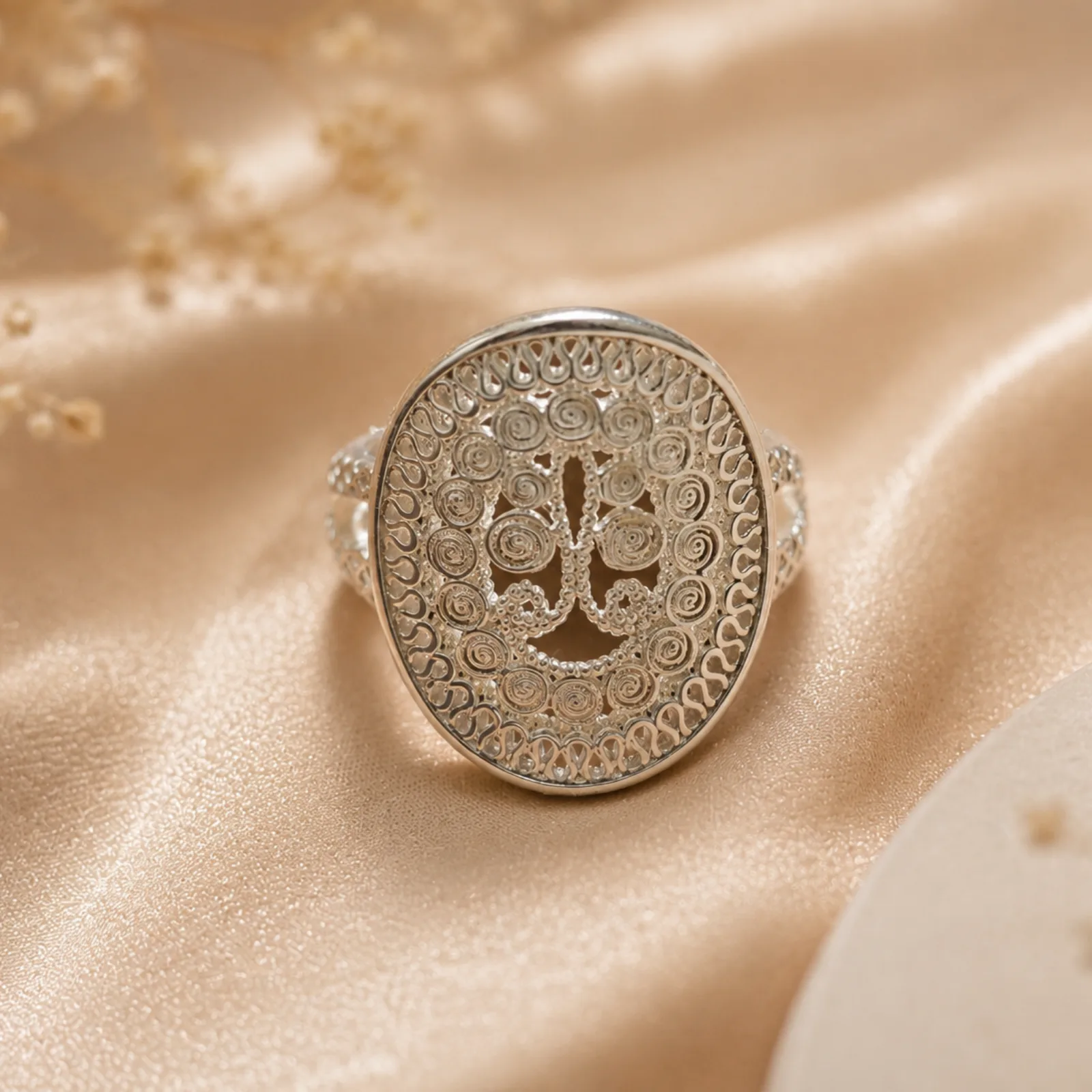 925 Vintage Style Filigree Ring